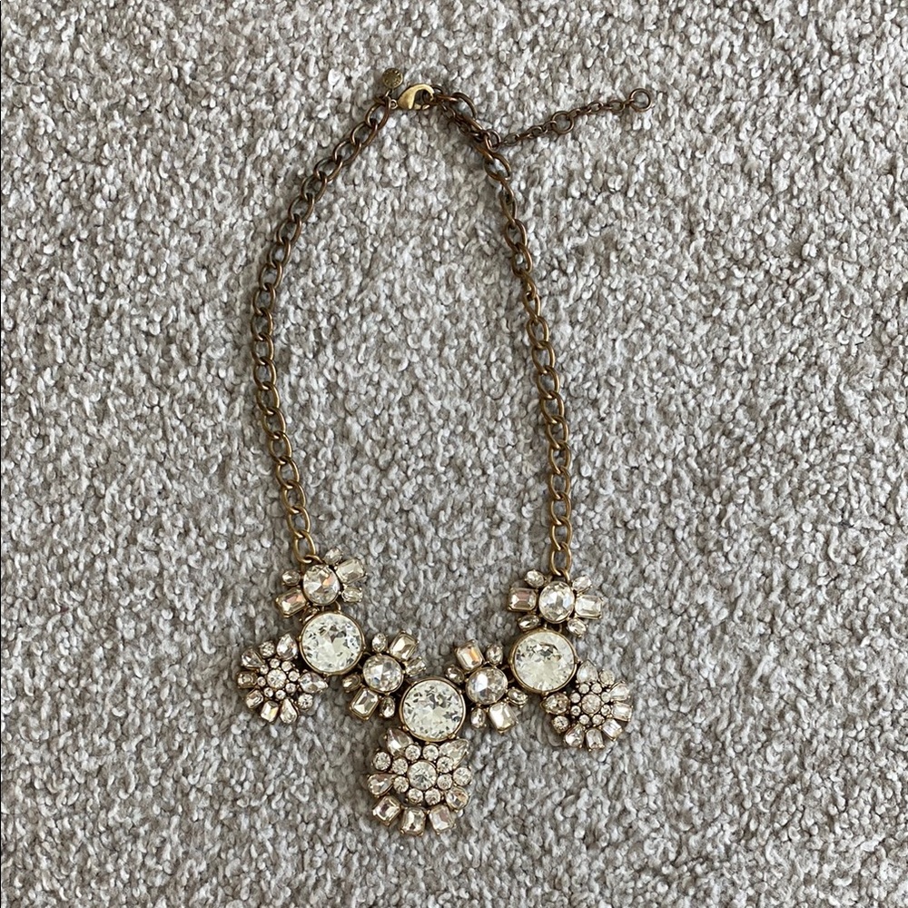 J. Crew Gold and Silver Necklace with Ornate Pendant